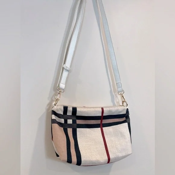 🔥Stylish Plaid Crossbody Bag - White, Black, Red🔥 - Picture 1 of 4